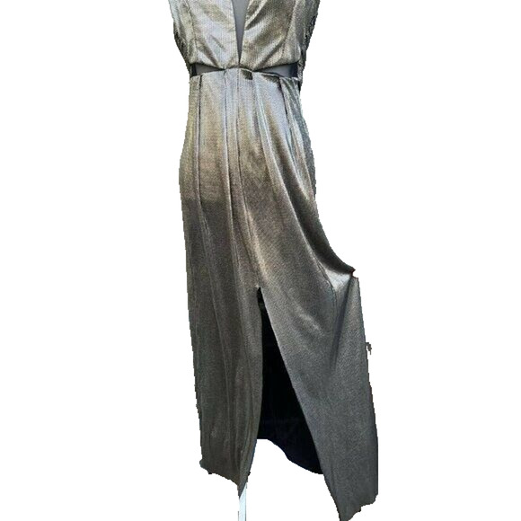 BCBG max dress maxi size 8 women v-neck gold prom wedding A000283 - Picture 4 of 9